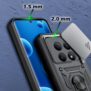 krainaGSM Etui Pancerne SLIDE do Xiaomi Redmi Note 15 Pro 4G WZMACNIANE + 2x Szkło 2