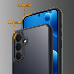 krainaGSM Etui do Samsung A57 5G CASE WZMACNIANE MATOWE CZARNE PANCERNE 2x SZKŁO 3