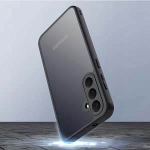krainaGSM Etui do Samsung A57 5G CASE WZMACNIANE MATOWE CZARNE PANCERNE 2x SZKŁO 4