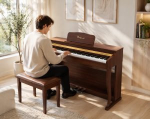 Mielczewski Pianino cyfrowe ważone ELEGIA brązowe Mielczewski one size 6