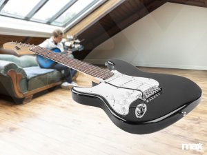 Max Zestaw: Gitara elektryczna GigKit Max czarna + wzmacniacz akcesoria one size 13