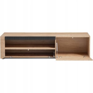 ASM Meble Szafka RTV ARON | Dąb + Czarny Ryflowany front | 160 cm 2