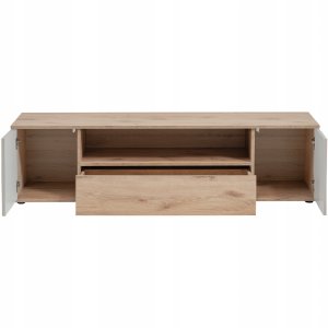 ASM Meble Szafka RTV CATALINA Dąb Viking + Kaszmir RYFLOWANY front | 160 cm 2