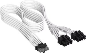 Corsair Premium Sleeved 12V-2x6 do 2x 6+2-Pin-PCIe kabel, Universal - biały 2