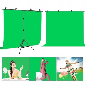 Zestaw studyjny ACV Statyw do tła fotograficznego fotografii 200x200 + Tło materiałowe zielone 2