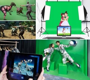 Zestaw studyjny ACV Statyw do tła fotograficznego fotografii 200x200 + Tło materiałowe zielone 3