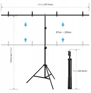 Zestaw studyjny ACV Statyw do tła fotograficznego fotografii 200x200 + Tło materiałowe zielone 6