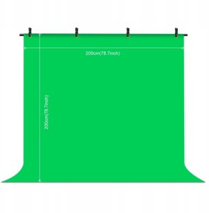 Zestaw studyjny ACV Statyw do tła fotograficznego fotografii 200x200 + Tło materiałowe zielone 7