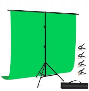 Zestaw studyjny ACV Statyw do tła fotograficznego fotografii 200x200 + Tło materiałowe zielone 8