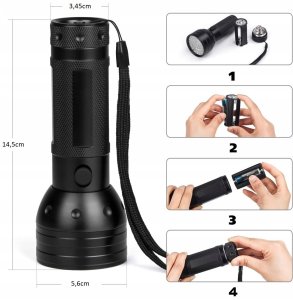 Latarka Superfire LATARKA UV BURSZTYN TESTER TAKTYCZNA LED ULTRAFIOLET WODOODPORNA 2