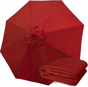 Majowo Poszycie wymienne materiał parasola ogrodowego 8 ramion 300cm - czerwone 4