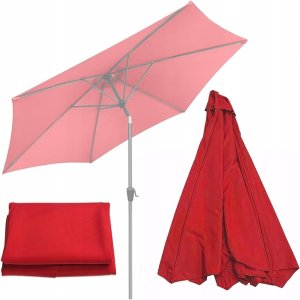 Majowo Poszycie wymienne materiał parasola ogrodowego 8 ramion 300cm - czerwone 8