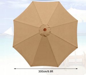 Majowo Poszycie wymienne materiał parasola ogrodowego 8 ramion 270cm - khaki 6