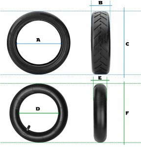 INOPARTS OPONA + DĘTKA 8,5x2 81/2x2 DO HULAJNOGA XIAOMI M365, 1S, Pro, Pro 2, E, 3 6