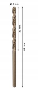 Wiertło Format Świder Kręty HSS-Co. CYL 3mm 2