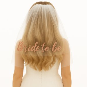 Party Deco Szarfa+Welon Bride+Opaska Rosegold Panieński 4