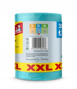 JAN Niezbędny JAN NIEZBĘDNY Worki na śmieci HD z uszami 35 L - zapach owoców tropikalnych 100 sztuk (XXL) 2