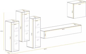 ASM Meble Meblościanka SWITCH LAMEL XIII dąb wotan 6