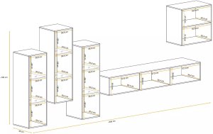 ASM Meble Meblościanka SWITCH LAMEL XIII dąb wotan 8