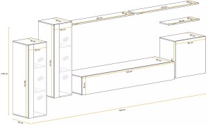 ASM Meble Meblościanka SWITCH LAMEL XI dąb wotan ASM Meble 8