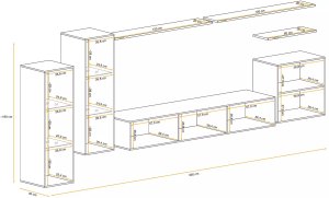 ASM Meble Meblościanka SWITCH LAMEL XI dąb wotan ASM Meble 9