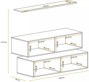 ASM Meble Meblościanka SWITCH LAMEL SB2 czarna/dąb wotan 8