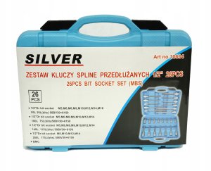 Silver SILVER KLUCZE SPLINE 1/2" PRZEDŁUŻANE 26szt 4