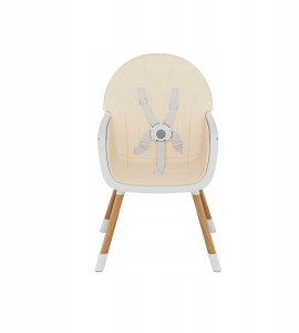 FUN BABY Krzesełko Do Karmienia Dzieci Regulowane Tulano Morsel Beige 2W1 12