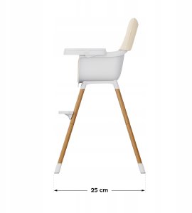 FUN BABY Krzesełko Do Karmienia Dzieci Regulowane Tulano Morsel Beige 2W1 16