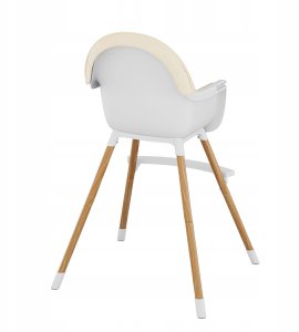FUN BABY Krzesełko Do Karmienia Dzieci Regulowane Tulano Morsel Beige 2W1 3