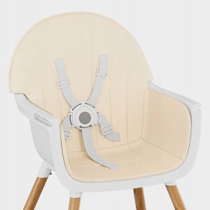 FUN BABY Krzesełko Do Karmienia Dzieci Regulowane Tulano Morsel Beige 2W1 4