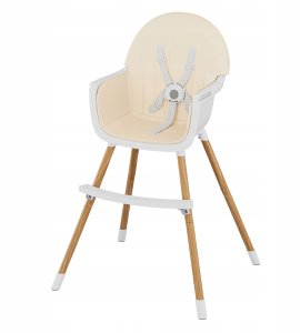 FUN BABY Krzesełko Do Karmienia Dzieci Regulowane Tulano Morsel Beige 2W1 5