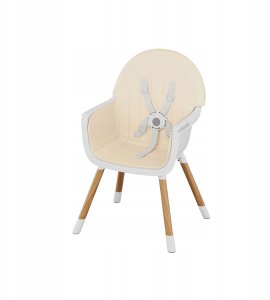 FUN BABY Krzesełko Do Karmienia Dzieci Regulowane Tulano Morsel Beige 2W1 6