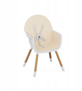 FUN BABY Krzesełko Do Karmienia Dzieci Regulowane Tulano Morsel Beige 2W1 7