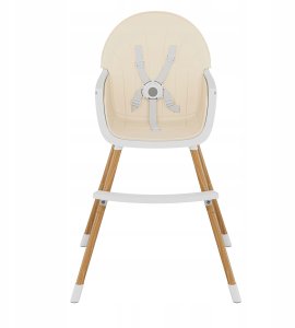 FUN BABY Krzesełko Do Karmienia Dzieci Regulowane Tulano Morsel Beige 2W1 9
