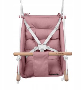 Kangoo Huśtawka Leżaczek Kołyska Do Domu Ogrodu Tulano Hop 40 Pink-Grey 3W1 11