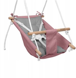 Kangoo Huśtawka Leżaczek Kołyska Do Domu Ogrodu Tulano Hop 40 Pink-Grey 3W1 12