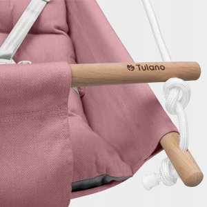 Kangoo Huśtawka Leżaczek Kołyska Do Domu Ogrodu Tulano Hop 40 Pink-Grey 3W1 4