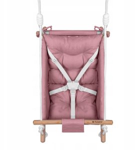 Kangoo Huśtawka Leżaczek Kołyska Do Domu Ogrodu Tulano Hop 40 Pink-Grey 3W1 10