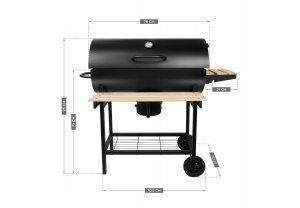 Home Life Grill Z Pokrywą Ogrodowy Węglowy Duży Mark Adler Roast 8.0 Na Kółkach 8
