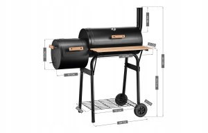 Uniprodo Grill Węglowy Ogrodowy Wędzarnia Mark Adler Roast 7.0 Na Kółkach Termometr 6