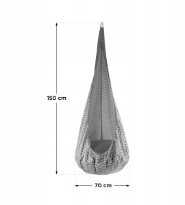 Huśtawka Natilu Huśtawka Kokon Dla Dzieci Tulano Doppo 20 Grey Do Pokoju Ogrodu 60Kg 3