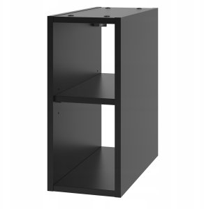 MEGSTYL Ryflowana szafka z regałem i blatem 80 cm STELLA-02 DĄB ORZECH + CZARNY 5