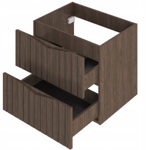 Comad Ryflowana szafka łazienkowa z umywalką 60 cm STELLA-02 DĄB ORZECH + CZARNY 3