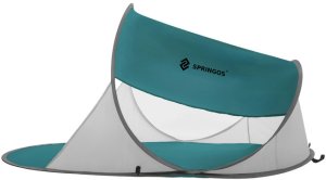 Springos Namiot plażowy, parawan samorozkładający pop-up turkusowo-szary UNIWERSALNY 20