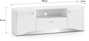 ML Meble Szafka RTV BLANC 03 1D2S 160 biały połysk ML MEBLE 2
