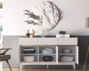 ML Meble Komoda DUMI 05 3D3S 154 kaszmirowa/dąb cremona  ML MEBLE 6