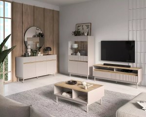 ML Meble Komoda DUMI 05 3D3S 154 kaszmirowa/dąb cremona  ML MEBLE 9