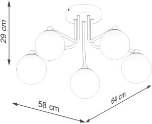 Lampa wisząca Astro Lighting Żyrandol ASTRAL 5 czarny SOLLUX  LIGHTING 8
