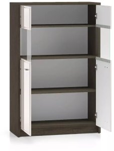 ML Meble Witryna niska ALMA 2D 92cm dąb windmill/kaszmirowa połysk ML MEBLE 2